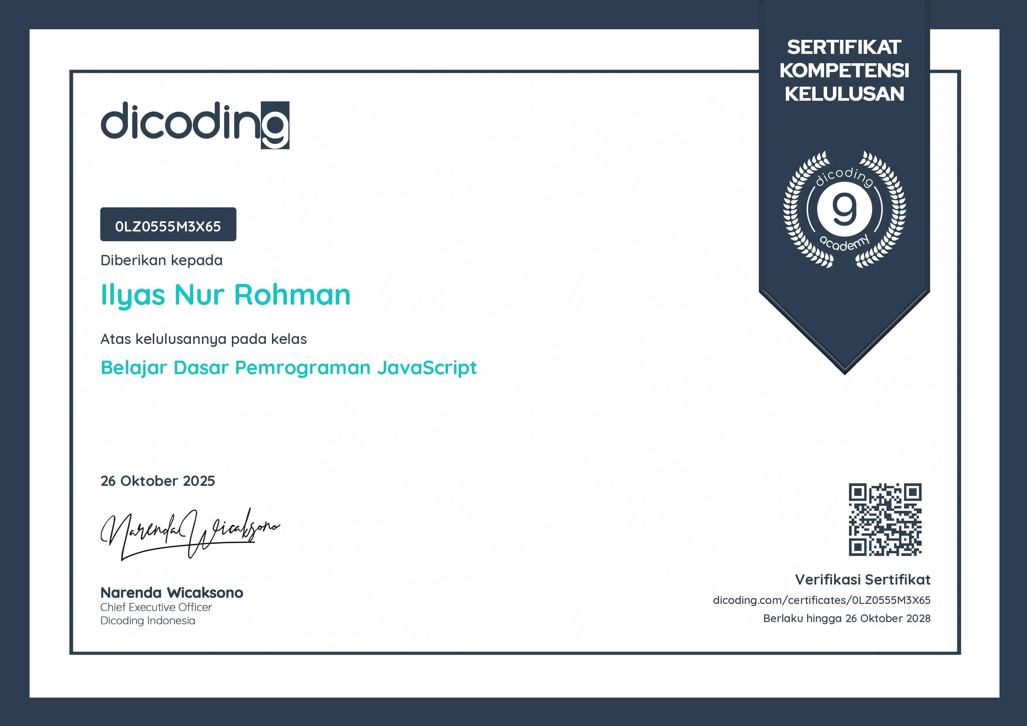 Certificate 1